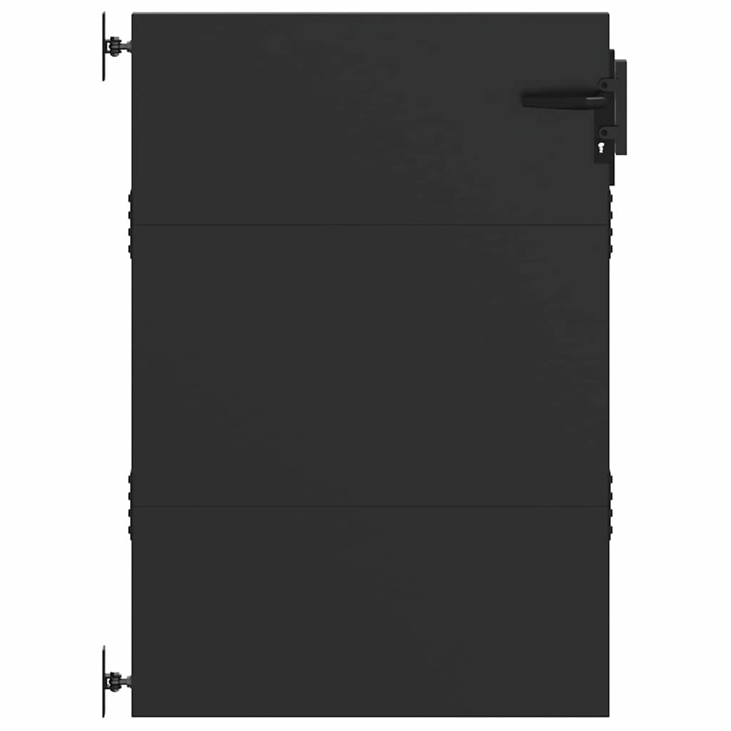 Haveport med lås Sort 85 x 125 cm Pulverlakeret Stål