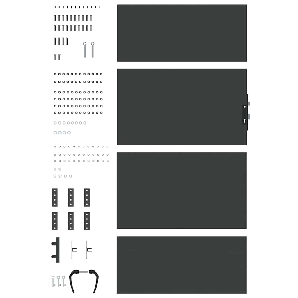 Haveport med lås Sort 85 x 200 cm Pulverlakeret Stål