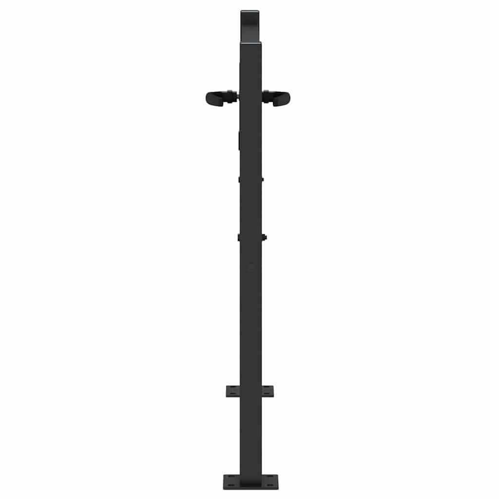 Haveport med lås Sort 110 x 105 cm Pulverlakeret Stål