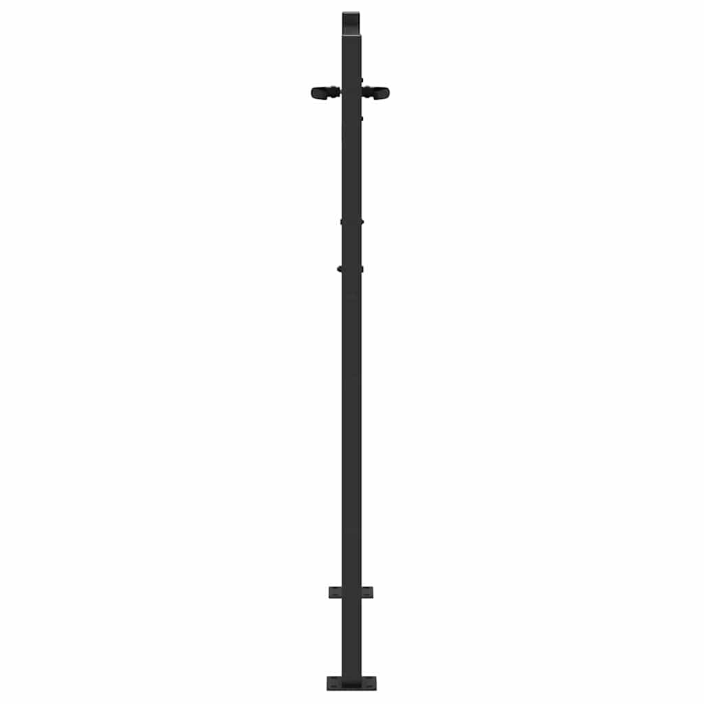 Haveport med lås Sort 110 x 130 cm Pulverlakeret Stål