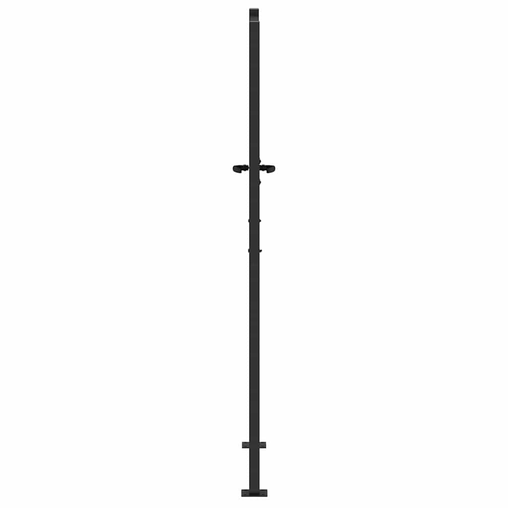 Haveport med lås Sort 110 x 205 cm Pulverlakeret Stål
