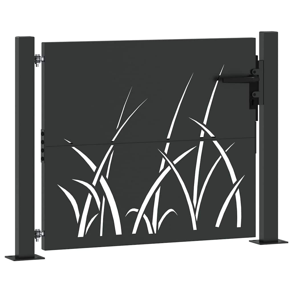 Haveport med lås Sort 110 x 105 cm Pulverlakeret Stål