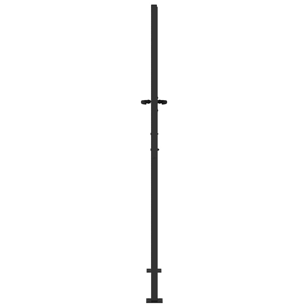 Haveport med lås Sort 110 x 205 cm Pulverlakeret Stål