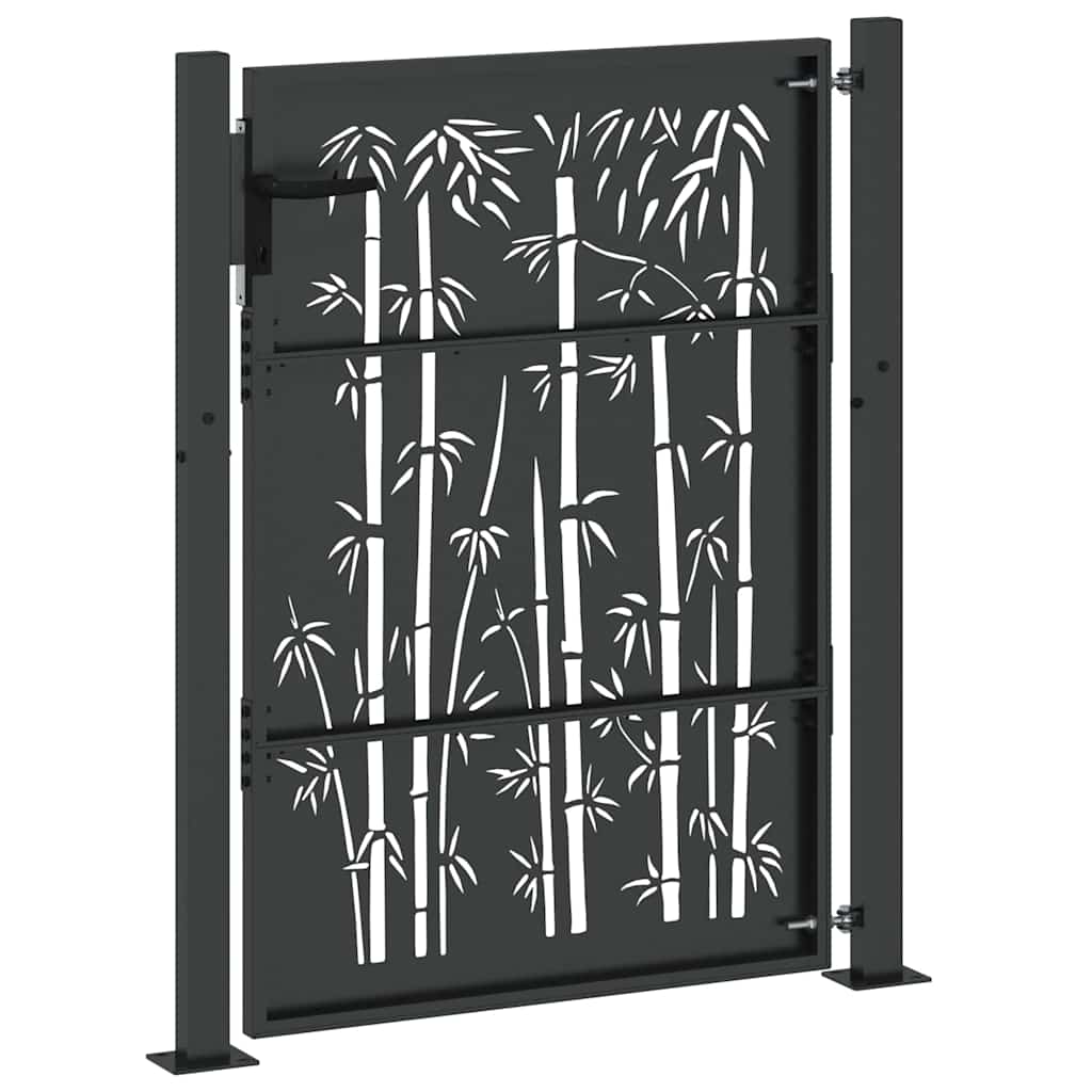 Haveport med lås Sort 110 x 155 cm Pulverlakeret stål