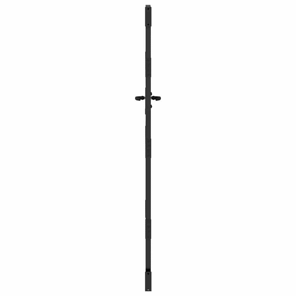 Haveport med lås Sort 110 x 205 cm Pulverlakeret stål