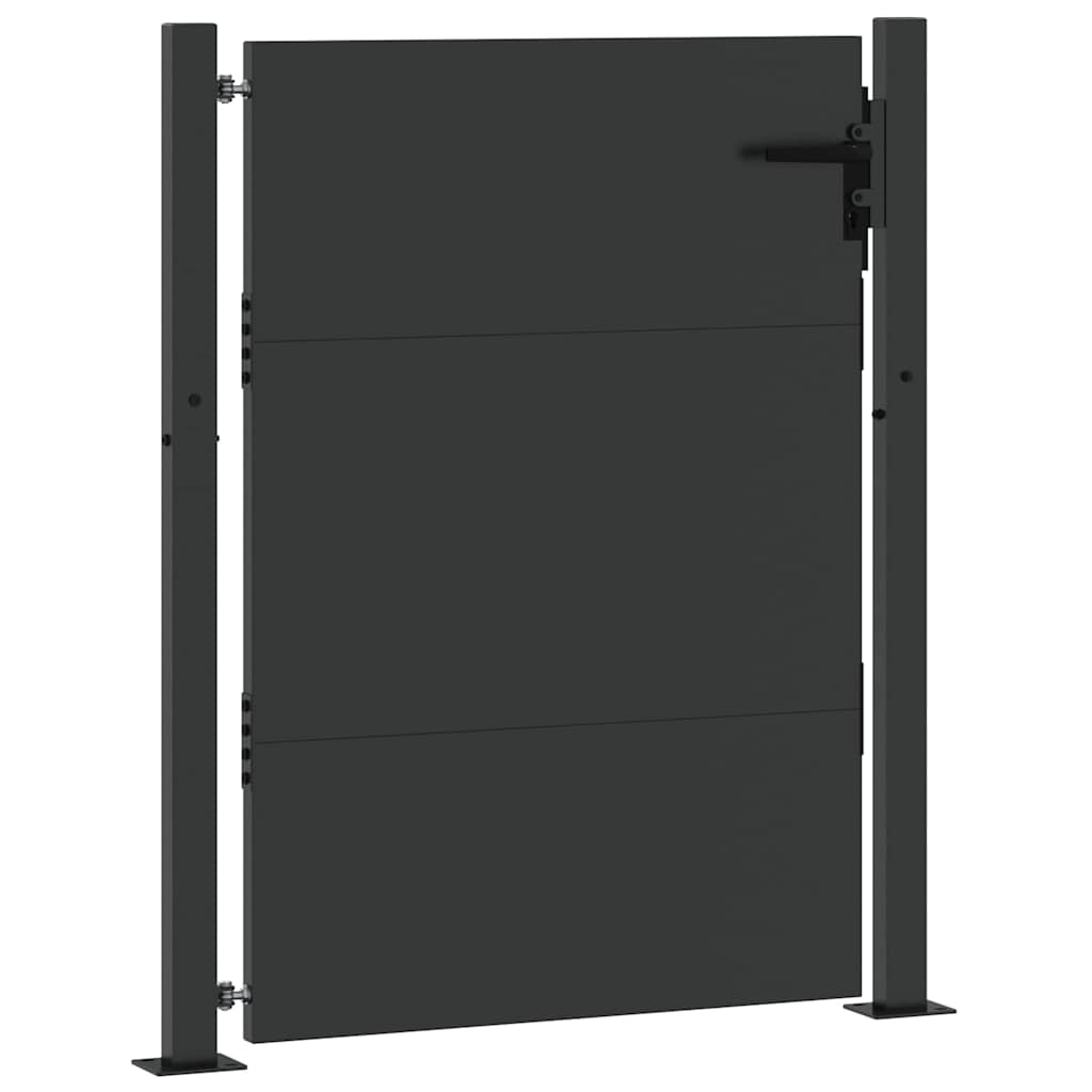 Haveport med lås Sort 105 x 130 cm Pulverlakeret stål