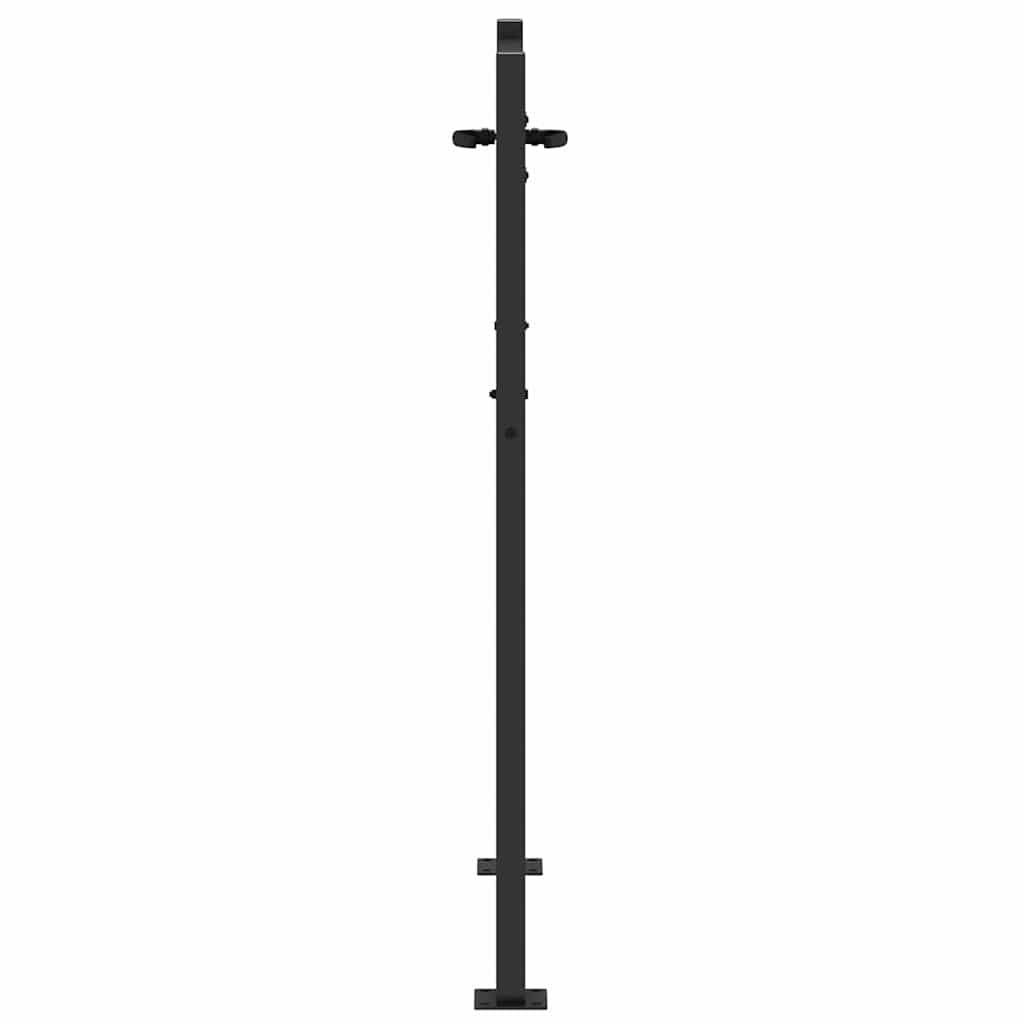 Haveport med lås Sort 105 x 130 cm Pulverlakeret stål