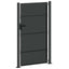 Haveport med lås Sort 105 x 205 cm Pulverlakeret stål