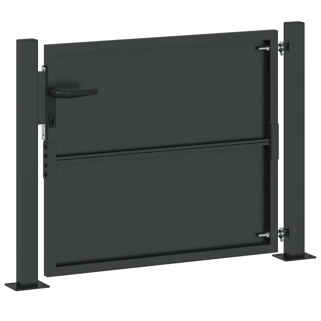 Haveport med lås Sort 110 x 105 cm Pulverlakeret stål