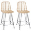 Barstol 2 pcs 44,5 x 54,5 x 97,5 cm Rattan og Jern