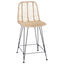 Barstol 2 pcs 44,5 x 54,5 x 97,5 cm Rattan og Jern