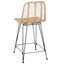 Barstol 2 pcs 44,5 x 54,5 x 97,5 cm Rattan og Jern