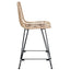 Barstol 2 pcs 44,5 x 54,5 x 97,5 cm Rattan og Jern