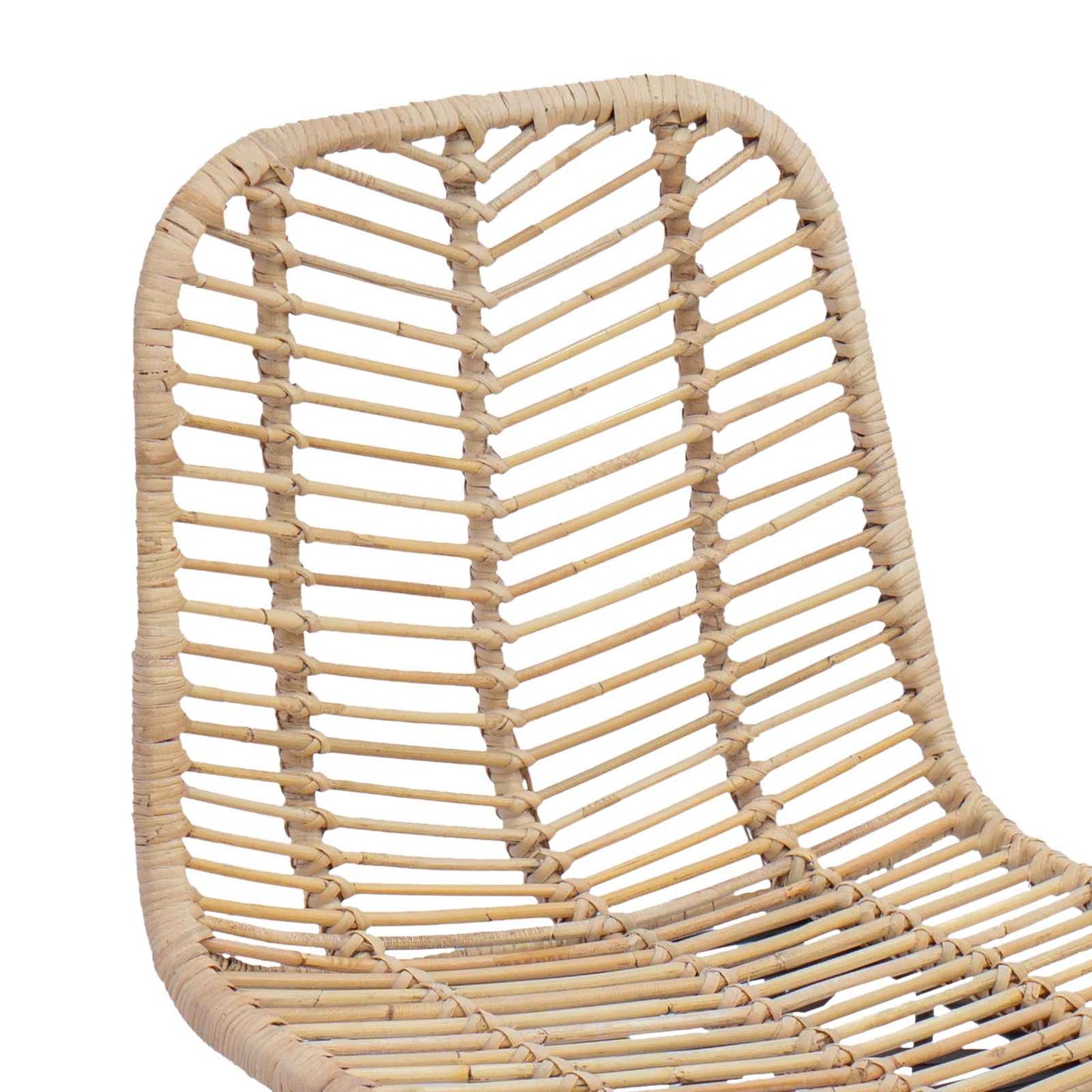 Barstol 2 pcs 44 x 52 x 111 cm Rattan og Jern