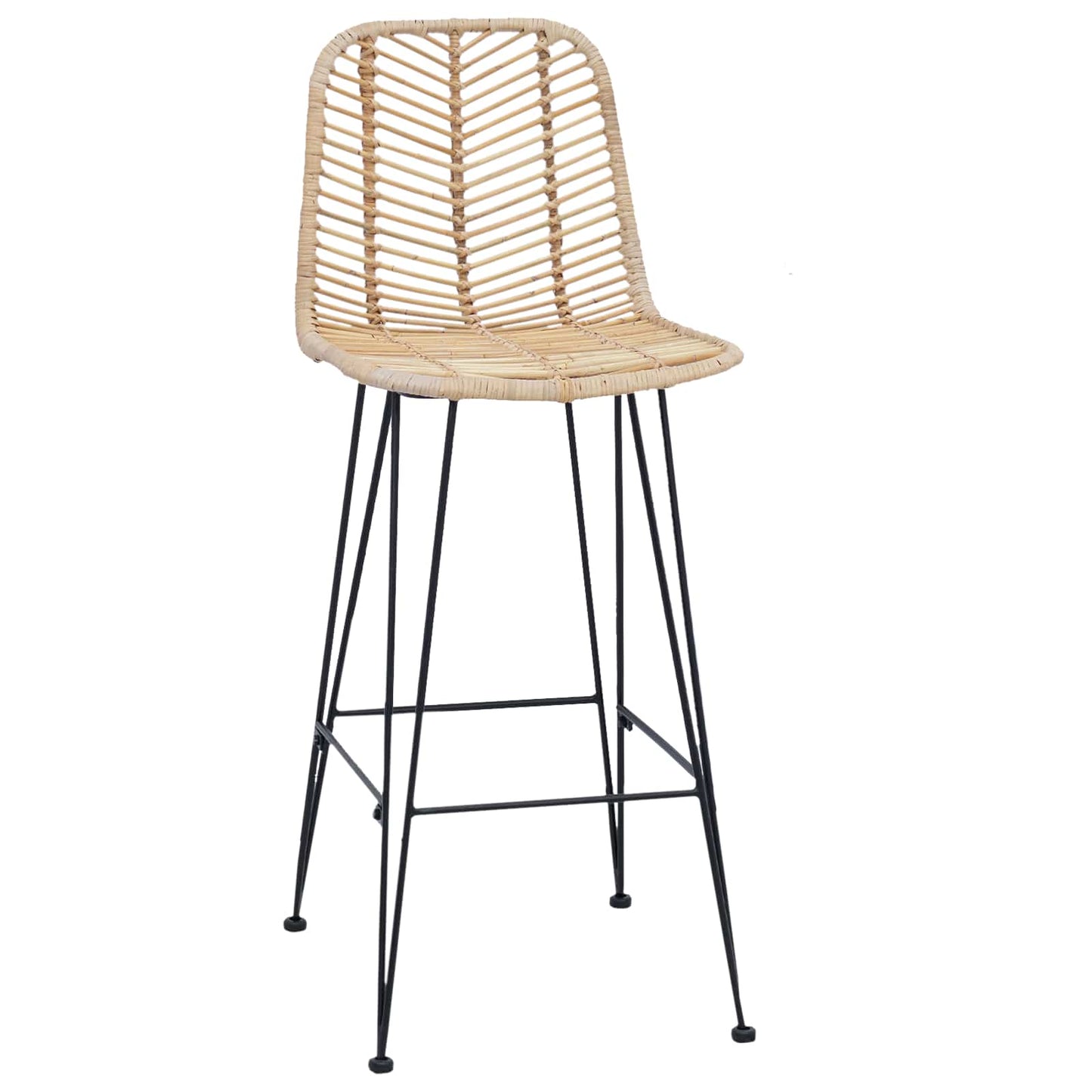 Barstol 2 pcs 44 x 52 x 111 cm Rattan og Jern