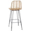 Barstol 2 pcs 44 x 52 x 111 cm Rattan og Jern
