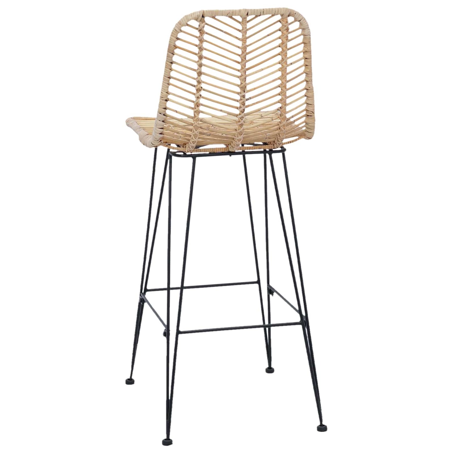 Barstol 2 pcs 44 x 52 x 111 cm Rattan og Jern