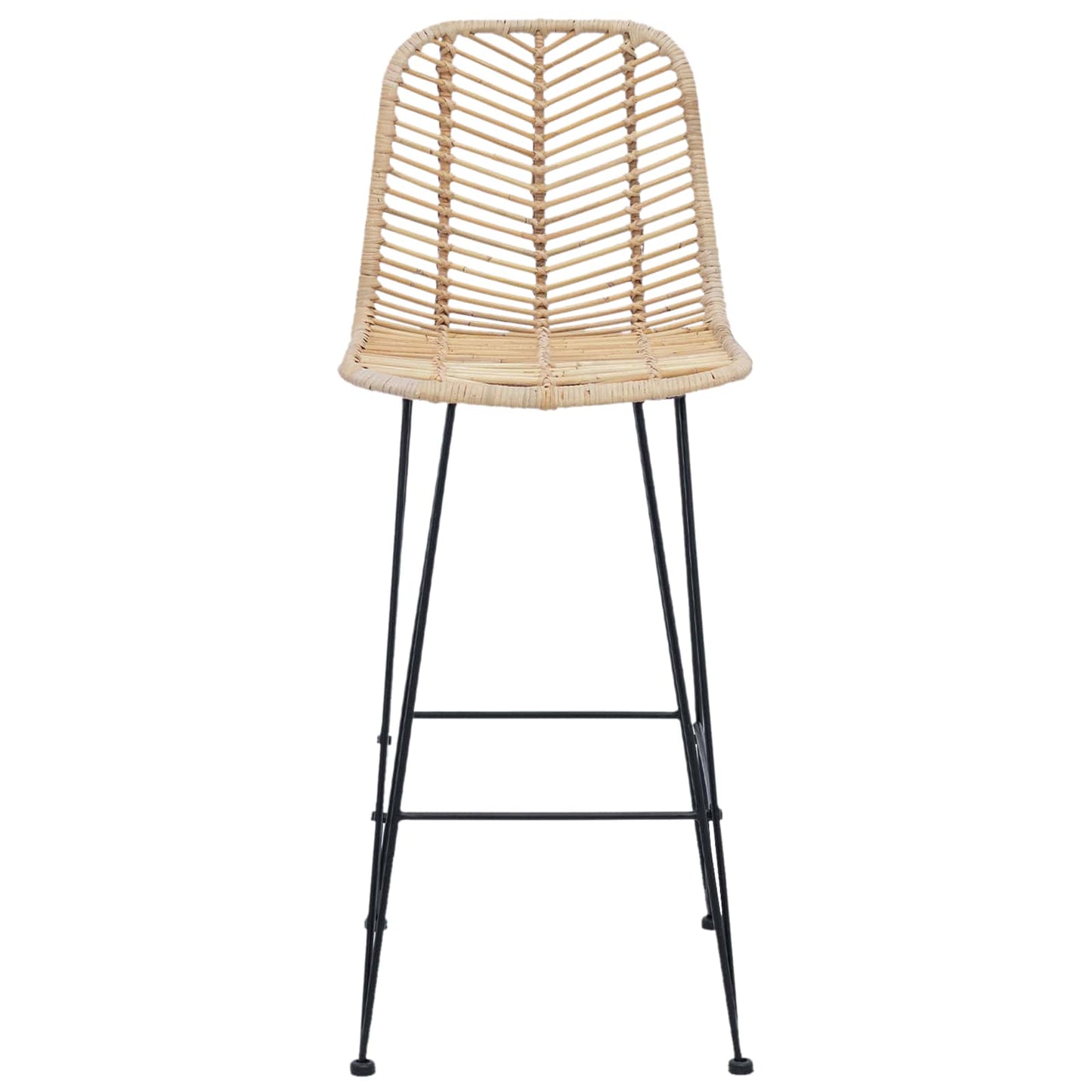 Barstol 2 pcs 44 x 52 x 111 cm Rattan og Jern
