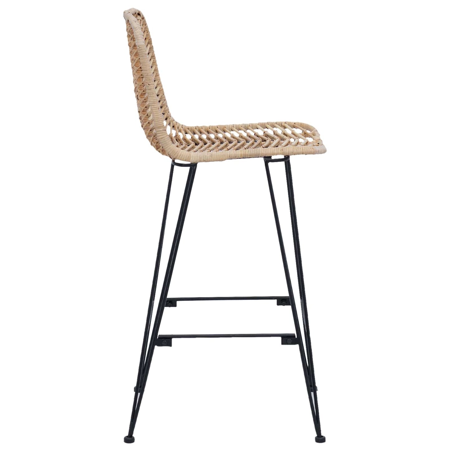 Barstol 2 pcs 44 x 52 x 111 cm Rattan og Jern