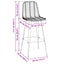 Barstol 2 pcs 44 x 52 x 111 cm Rattan og Jern
