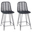 Barstol 2 pcs 44,5 x 54,5 x 97,5 cm Rattan og Jern