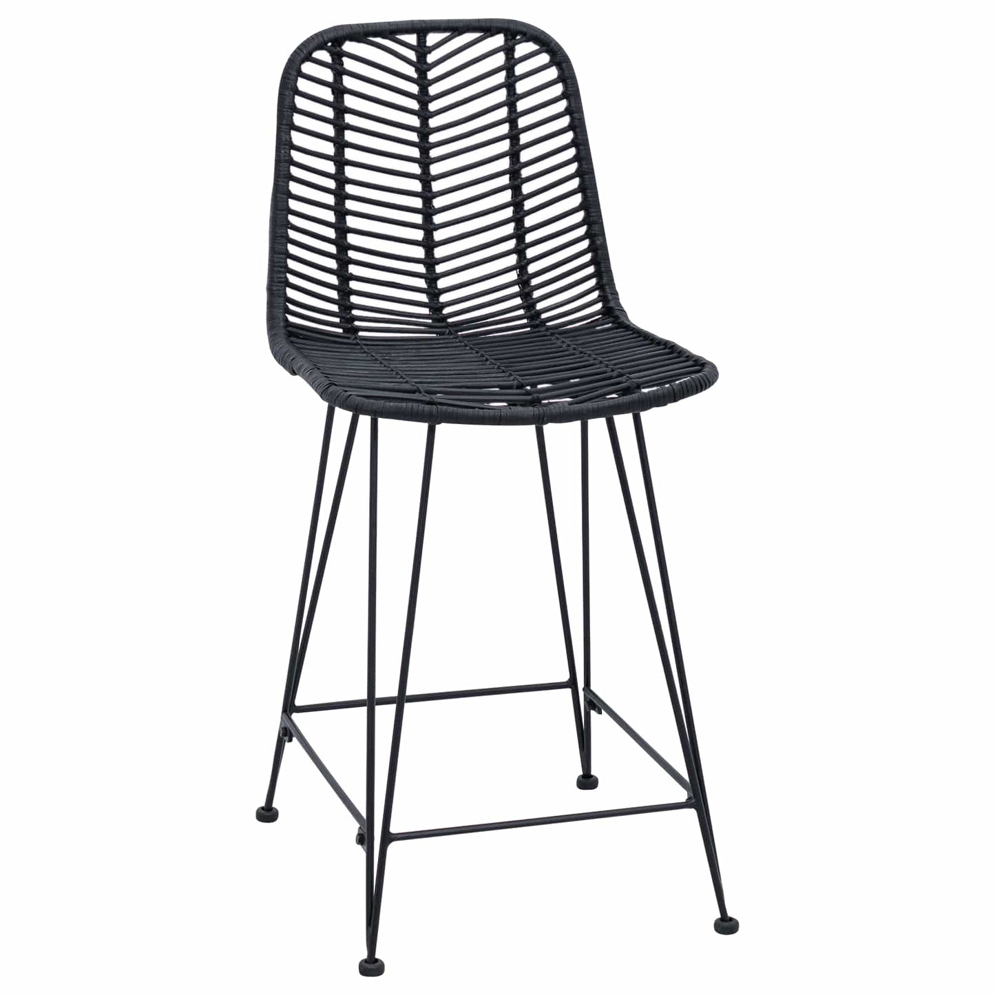 Barstol 2 pcs 44,5 x 54,5 x 97,5 cm Rattan og Jern