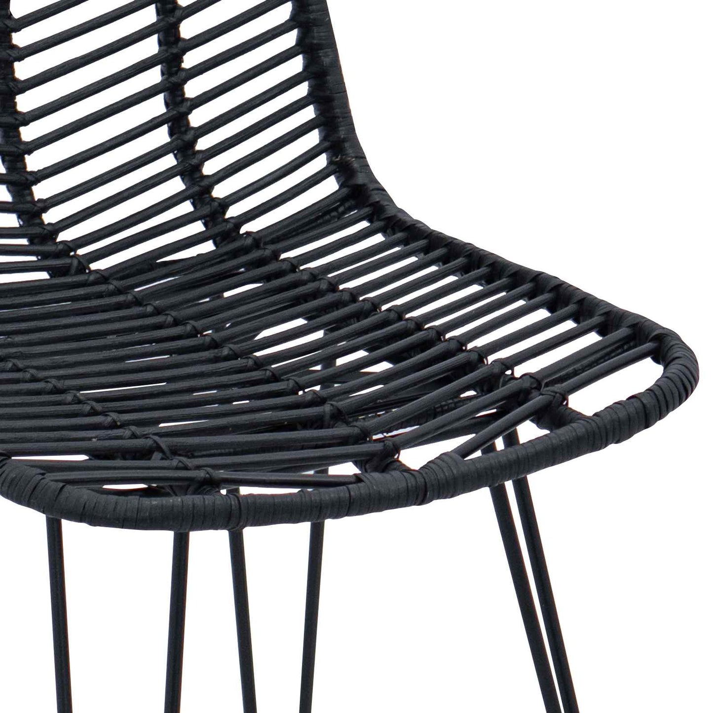 Barstol 2 pcs 44 x 52 x 111 cm Rattan og Jern