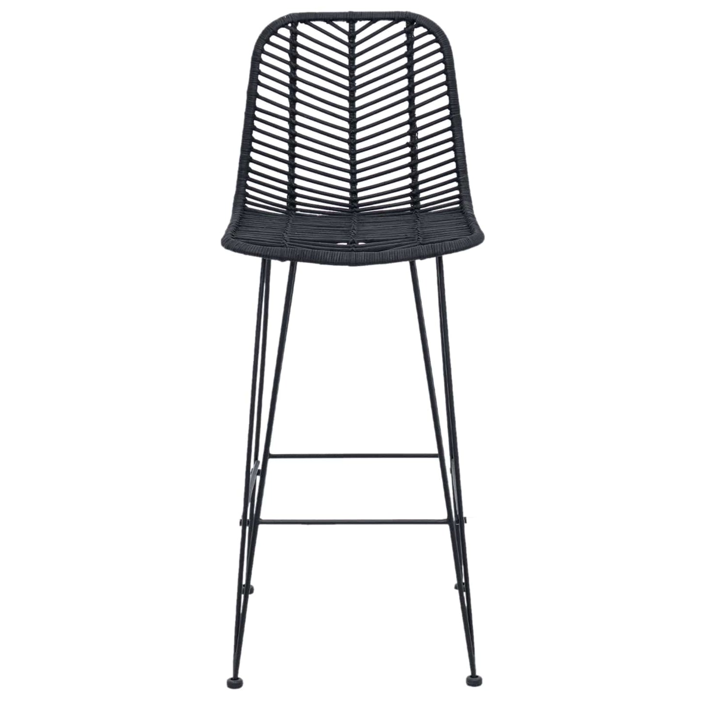 Barstol 2 pcs 44 x 52 x 111 cm Rattan og Jern