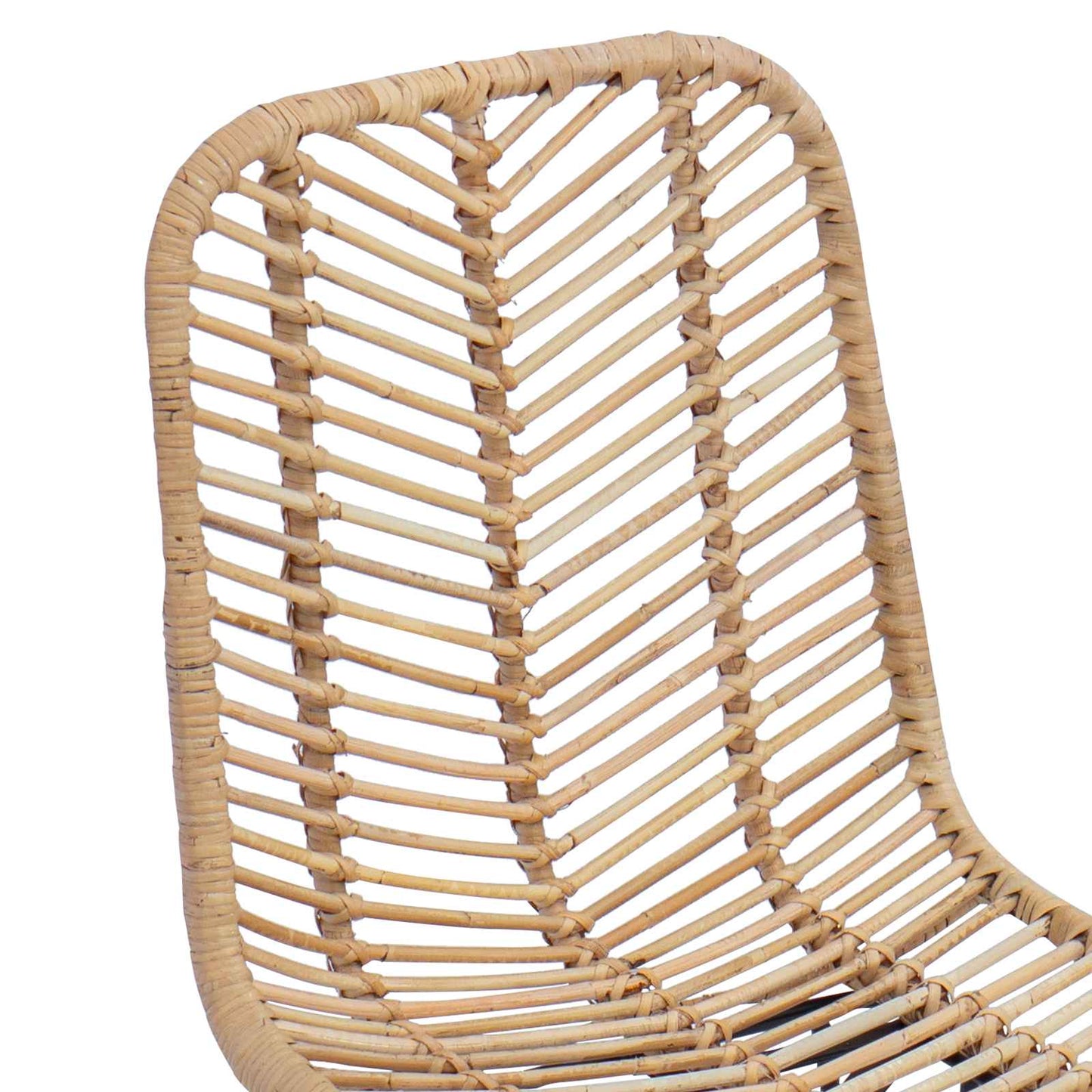 Spisestuestol 2 pcs Rattan og Jern Naturfarvet