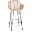 Barstol 2 pcs 55 x 52 x 92 cm Rattan og Jern