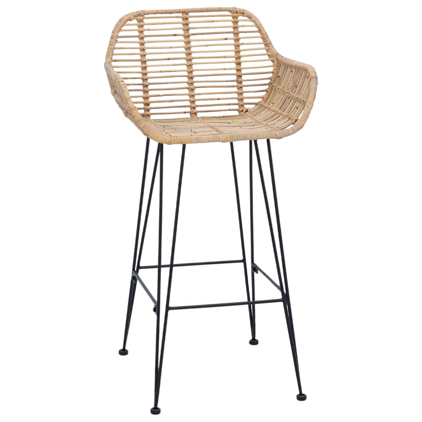 Barstol 2 pcs 55 x 52 x 92 cm Rattan og Jern