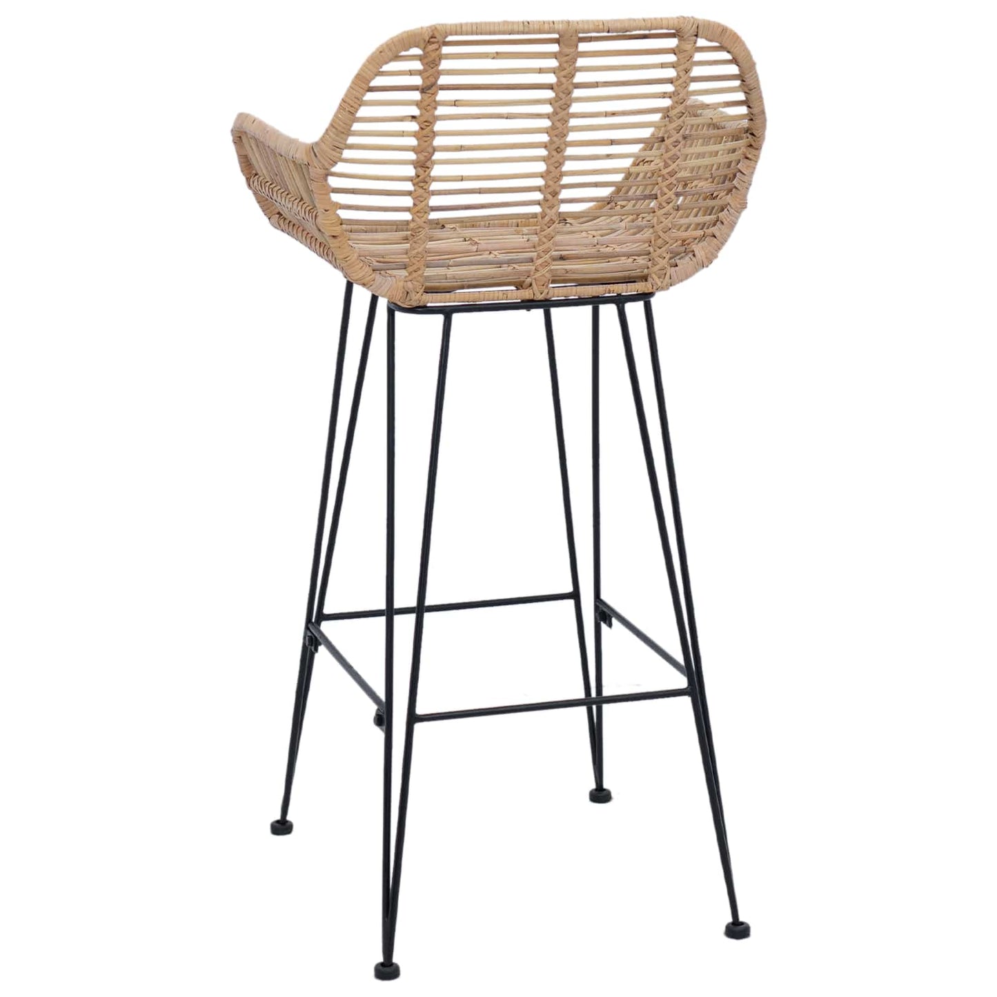 Barstol 2 pcs 55 x 52 x 92 cm Rattan og Jern