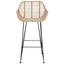 Barstol 2 pcs 55 x 52 x 92 cm Rattan og Jern
