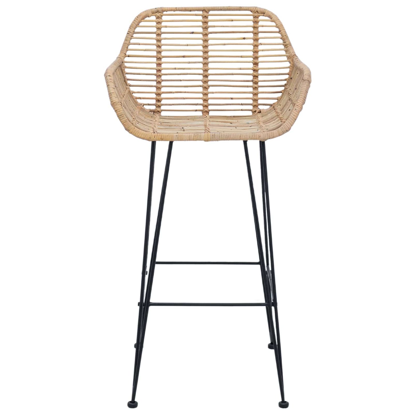 Barstol 2 pcs 55 x 52 x 92 cm Rattan og Jern