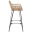 Barstol 2 pcs 55 x 52 x 92 cm Rattan og Jern