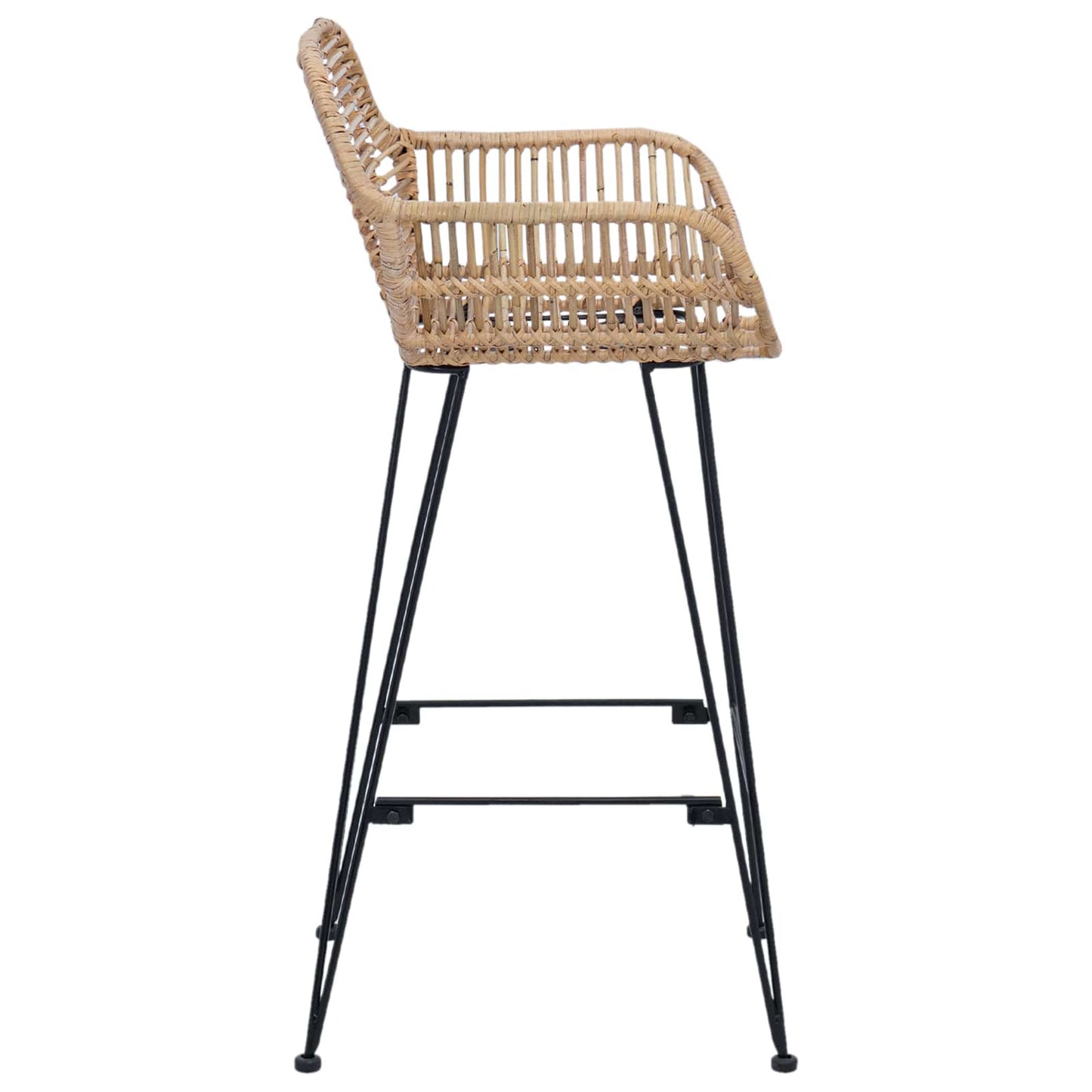 Barstol 2 pcs 55 x 52 x 92 cm Rattan og Jern