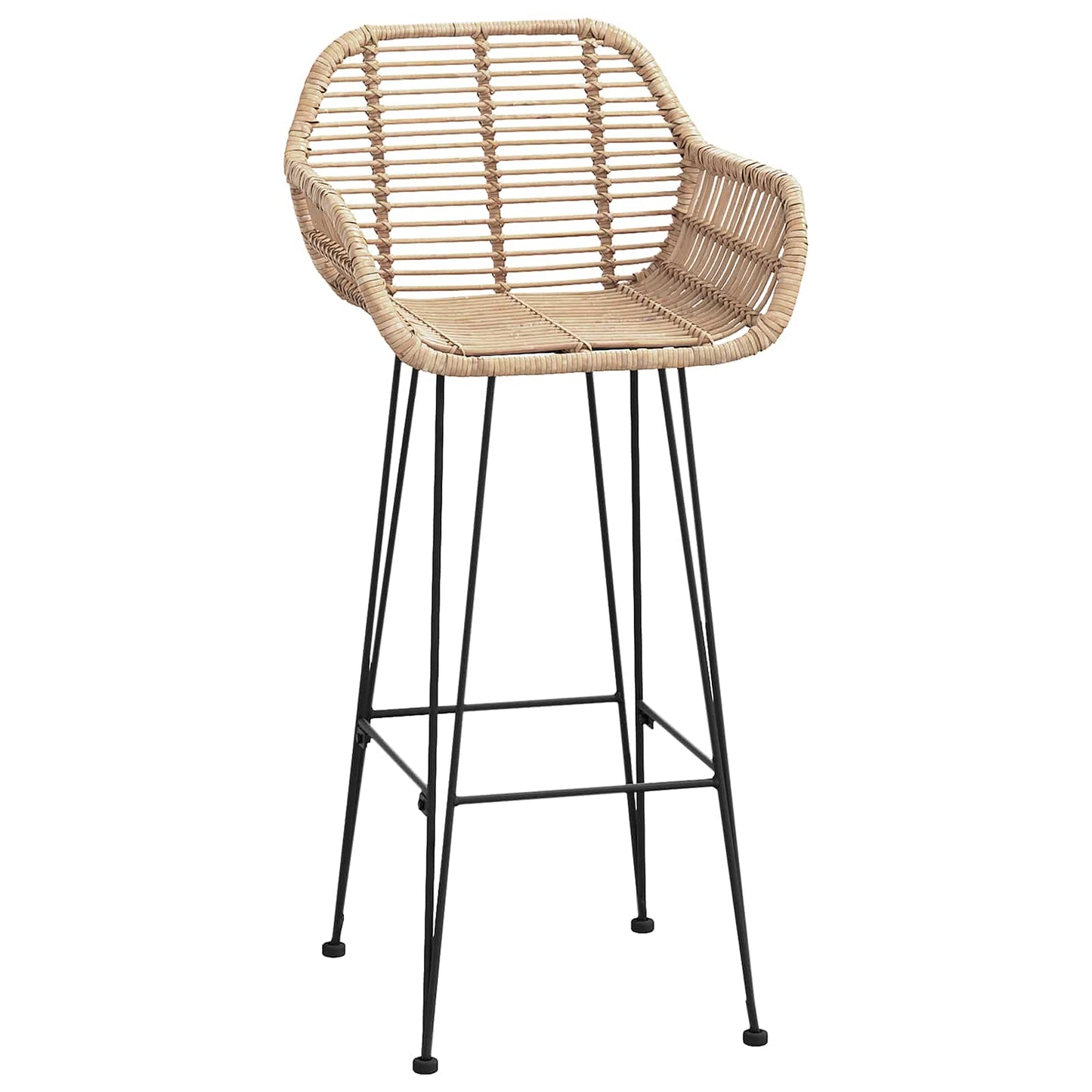 Barstol 2 pcs 55 x 52 x 105 cm Rattan og Jern