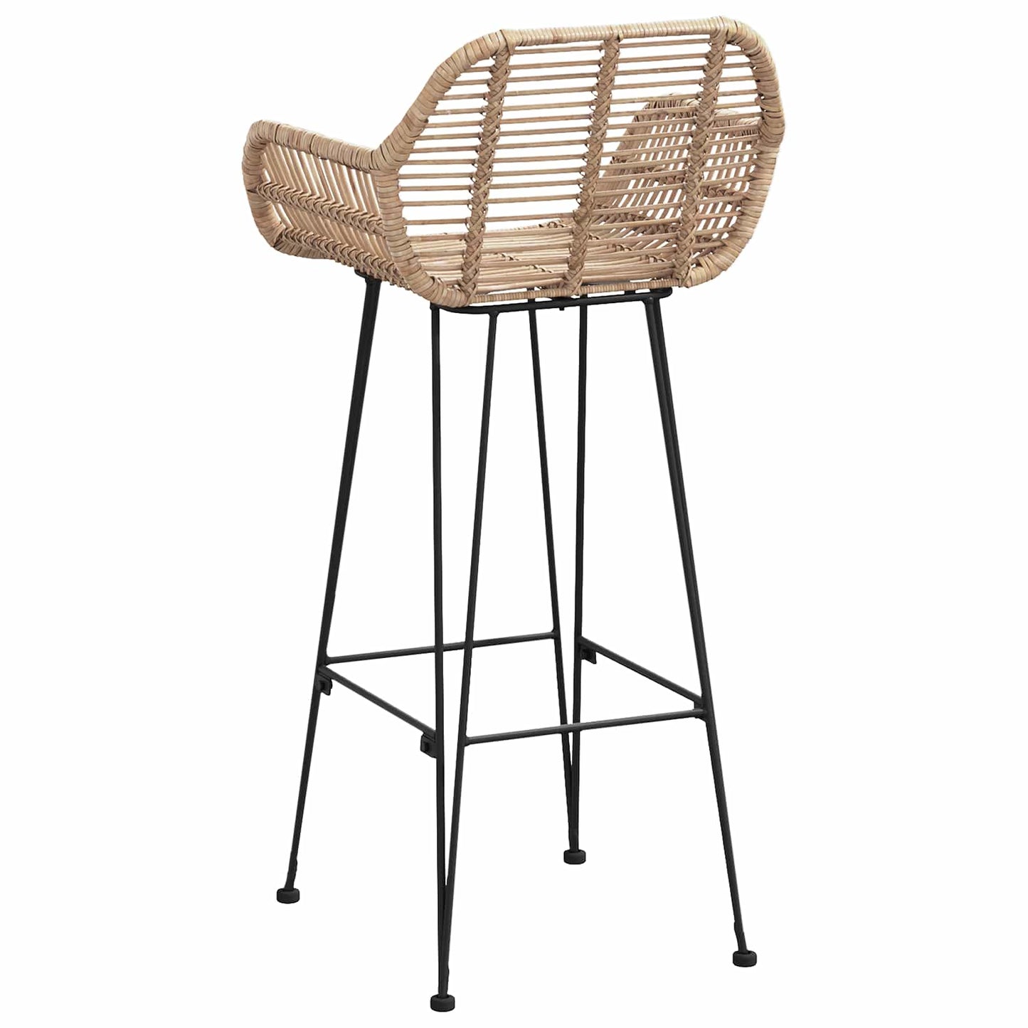Barstol 2 pcs 55 x 52 x 105 cm Rattan og Jern