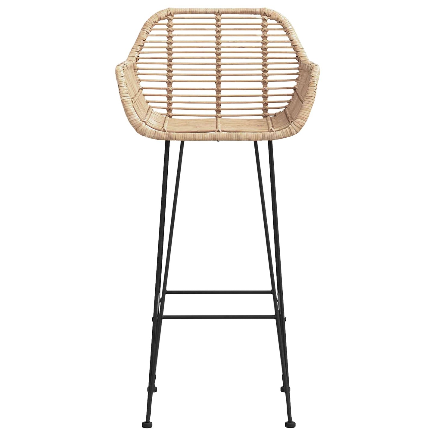 Barstol 2 pcs 55 x 52 x 105 cm Rattan og Jern