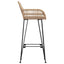 Barstol 2 pcs 55 x 52 x 105 cm Rattan og Jern