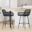 Barstol 2 pcs 55 x 52 x 92 cm Rattan og Jern