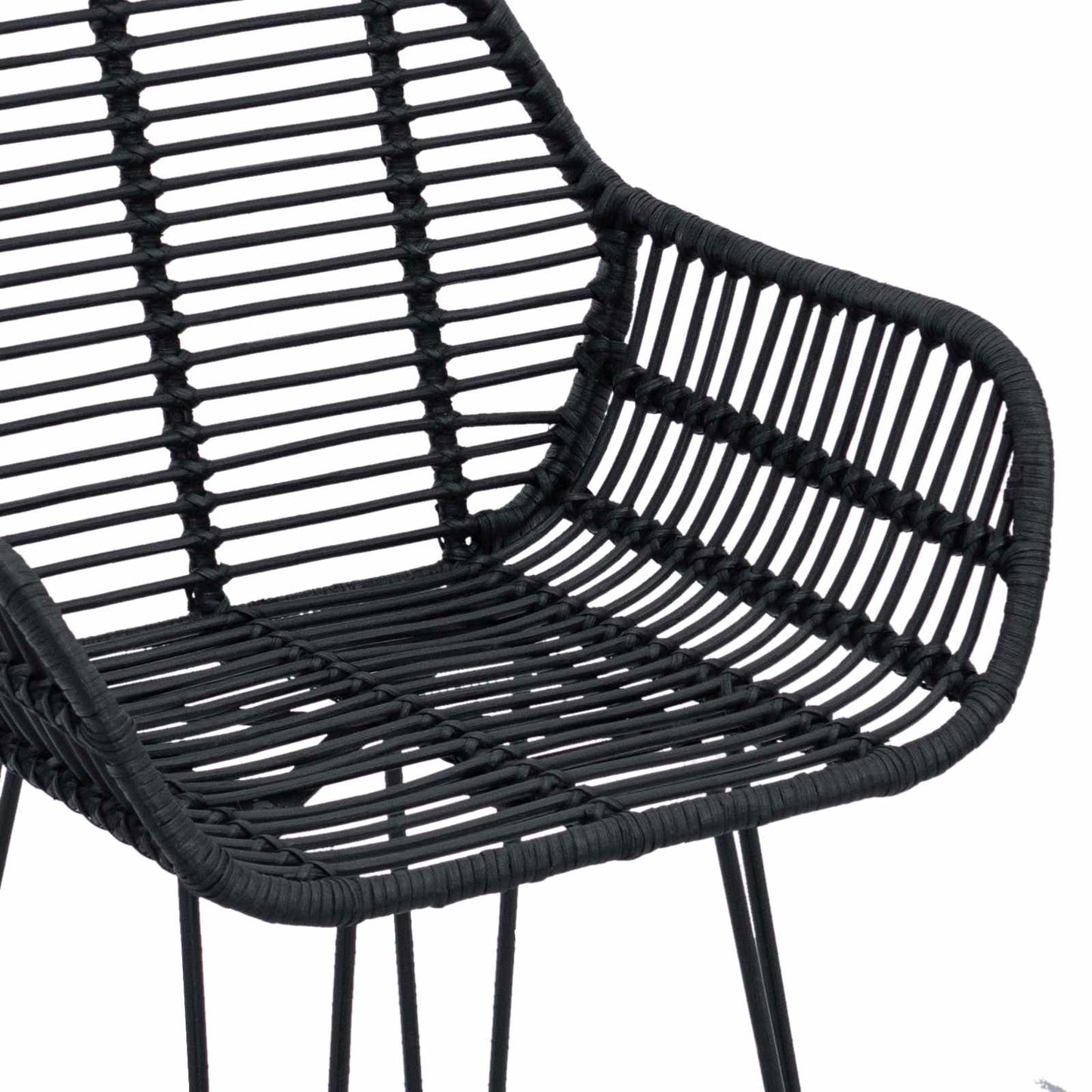 Barstol 2 pcs 55 x 52 x 105 cm Rattan og Jern
