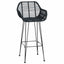 Barstol 2 pcs 55 x 52 x 105 cm Rattan og Jern