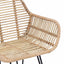 Spisestuestol 2 pcs Rattan og Jern Naturfarvet 55 x 50 x 74 cm