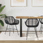 Spisestuestol 2 pcs Rattan og Jern Sort 55 x 50 x 74 cm