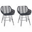 Spisestuestol 2 pcs Rattan og Jern Sort 55 x 50 x 74 cm