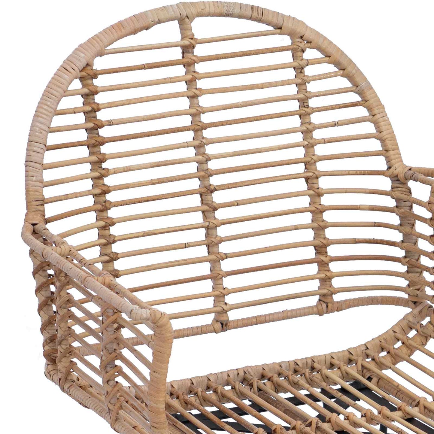 Spisestuestol 2 pcs Rattan og Jern Naturfarvet 57 x 55 x 85 cm