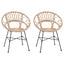 Spisestuestol 2 pcs Rattan og Jern Naturfarvet 54 x 65 x 82 cm