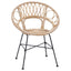 Spisestuestol 2 pcs Rattan og Jern Naturfarvet 54 x 65 x 82 cm