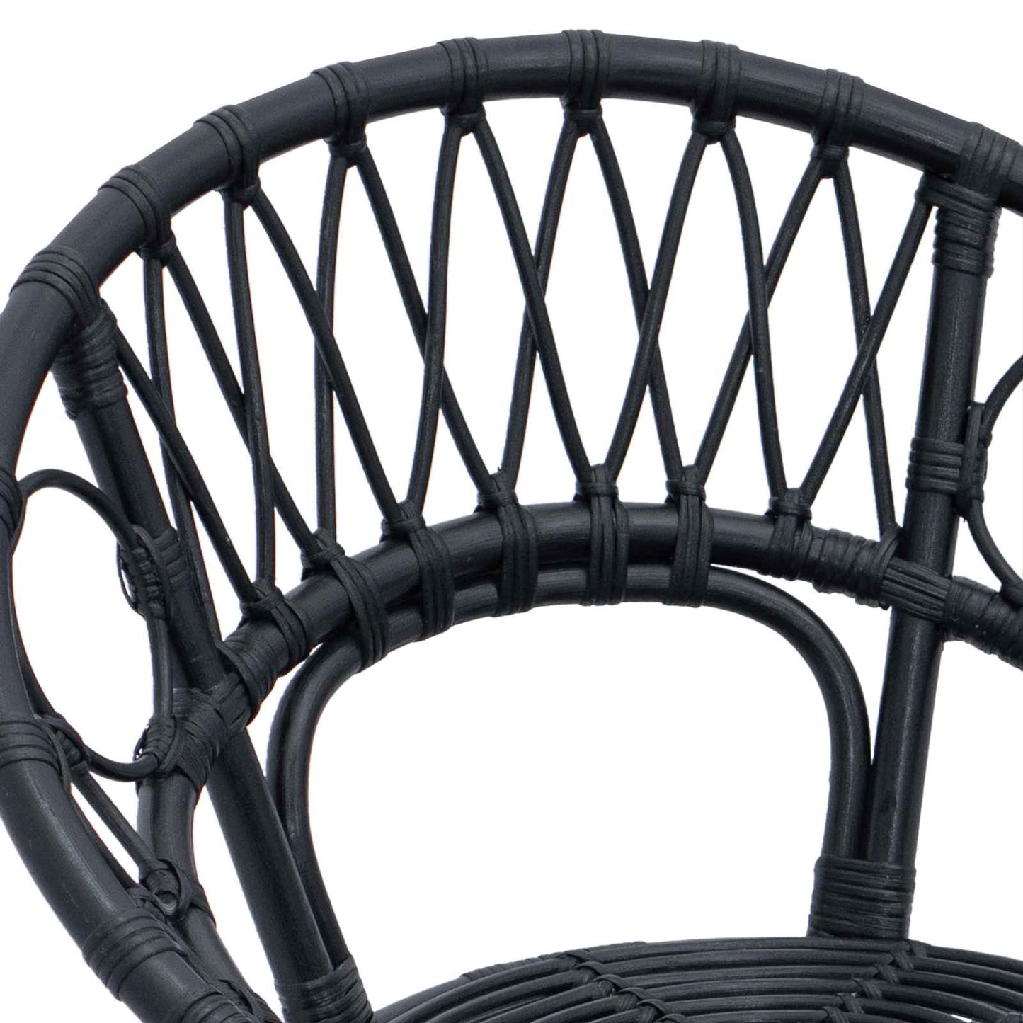 Spisestuestol 2 pcs Rattan og Jern Sort 54 x 65 x 82 cm